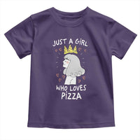 Just A Girl Who Loves Pizza Toddler T Shirt Cute Queen Pizza Crown - Wonder Print Shop