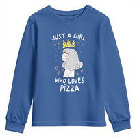 Just A Girl Who Loves Pizza Youth Sweatshirt Cute Queen Pizza Crown - Wonder Print Shop