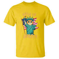 Cat Statue Of Liberty T Shirt Patriotic American Flag - Wonder Print Shop