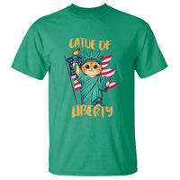 Cat Statue Of Liberty T Shirt Patriotic American Flag - Wonder Print Shop
