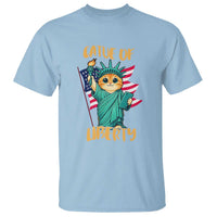 Cat Statue Of Liberty T Shirt Patriotic American Flag - Wonder Print Shop
