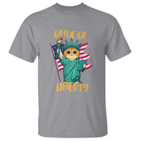 Cat Statue Of Liberty T Shirt Patriotic American Flag - Wonder Print Shop