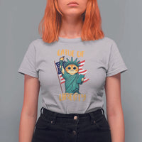 Cat Statue Of Liberty T Shirt For Women Patriotic American Flag - Wonder Print Shop