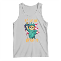Cat Statue Of Liberty Tank Top Patriotic American Flag - Wonder Print Shop