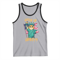 Cat Statue Of Liberty Tank Top Patriotic American Flag - Wonder Print Shop