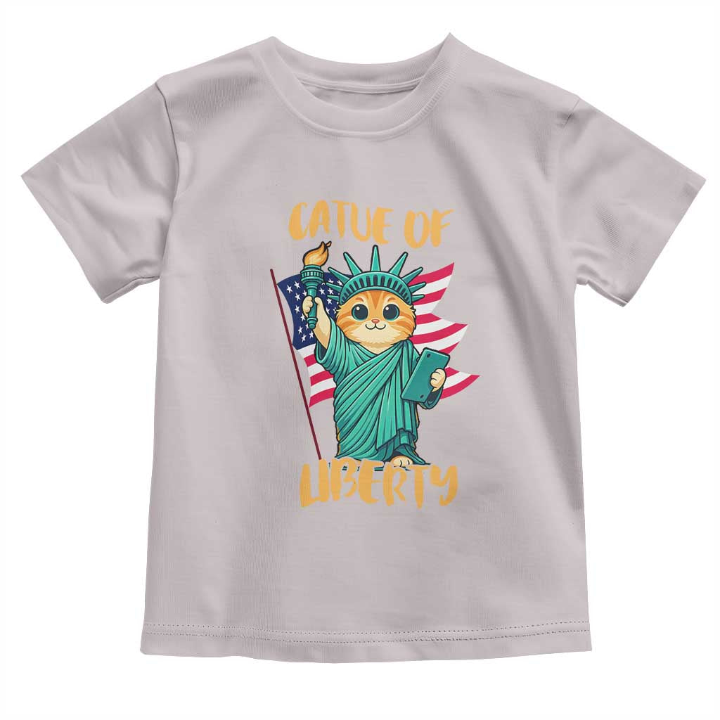 Cat Statue Of Liberty Toddler T Shirt Patriotic American Flag - Wonder Print Shop