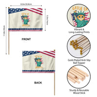 Cat Statue Of Liberty Patriotic Handheld Flag Patriotic American Flag TS12