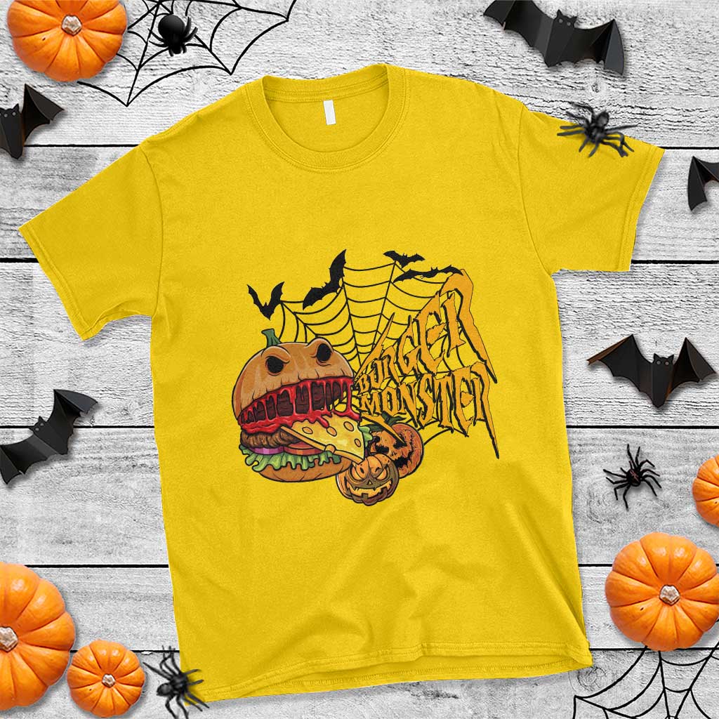 Halloween Burger Monster T Shirt Scary Foodies - Wonder Print Shop