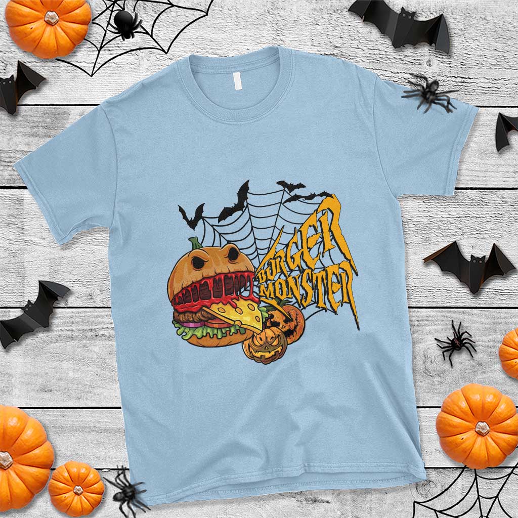 Halloween Burger Monster T Shirt Scary Foodies - Wonder Print Shop