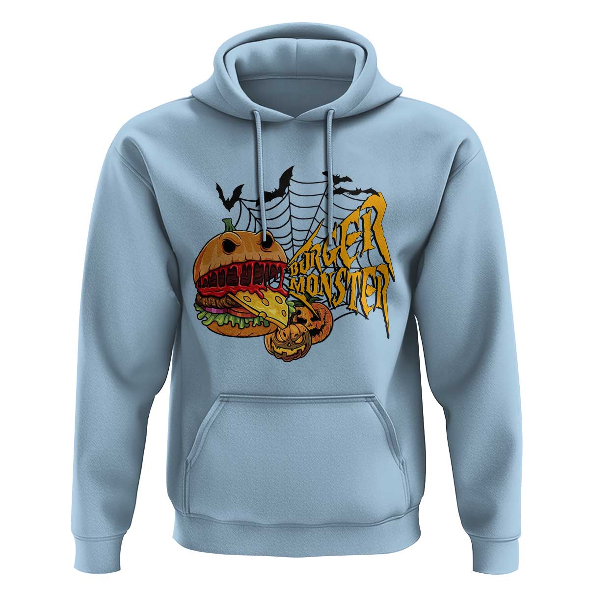 Halloween Burger Monster Hoodie Scary Foodies - Wonder Print Shop