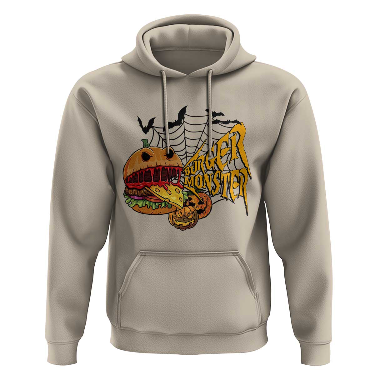 Halloween Burger Monster Hoodie Scary Foodies - Wonder Print Shop