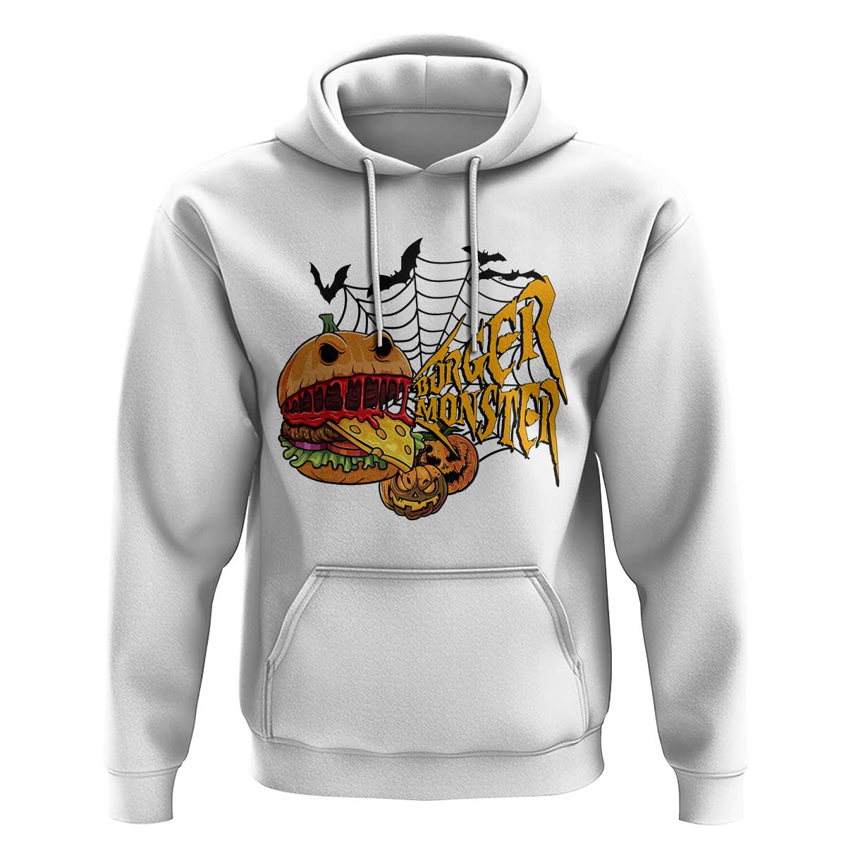 Halloween Burger Monster Hoodie Scary Foodies - Wonder Print Shop