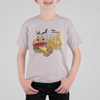 Halloween Burger Monster T Shirt For Kid Scary Foodies - Wonder Print Shop