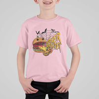 Halloween Burger Monster T Shirt For Kid Scary Foodies - Wonder Print Shop