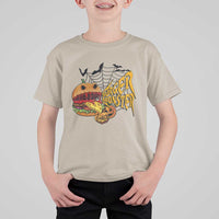 Halloween Burger Monster T Shirt For Kid Scary Foodies - Wonder Print Shop