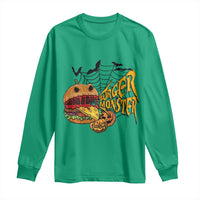 Halloween Burger Monster Long Sleeve Shirt Scary Foodies - Wonder Print Shop