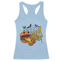 Halloween Burger Monster Racerback Tank Top Scary Foodies - Wonder Print Shop