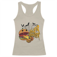 Halloween Burger Monster Racerback Tank Top Scary Foodies - Wonder Print Shop