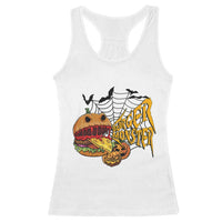 Halloween Burger Monster Racerback Tank Top Scary Foodies - Wonder Print Shop