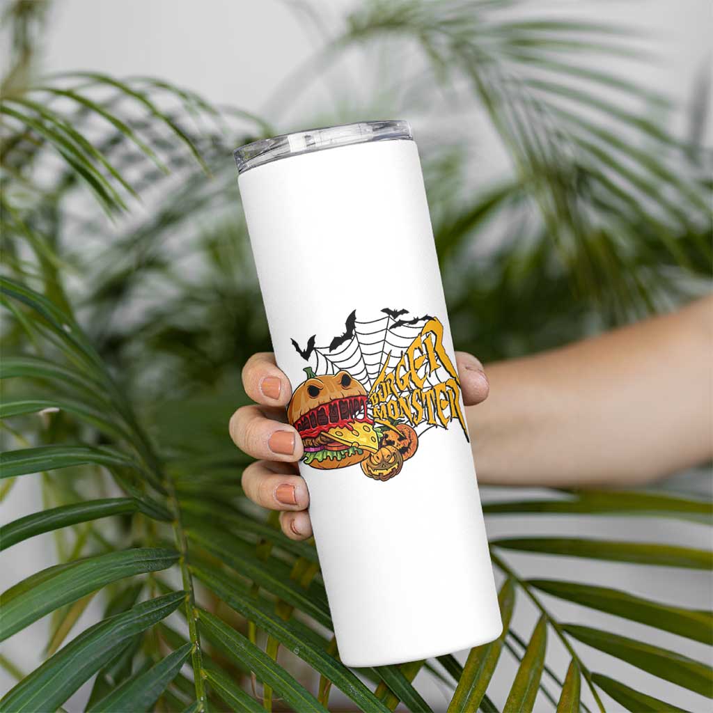 Halloween Burger Monster Skinny Tumbler Scary Foodies