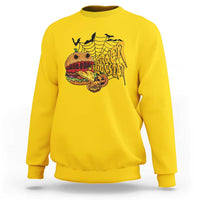 Halloween Burger Monster Sweatshirt Scary Foodies - Wonder Print Shop