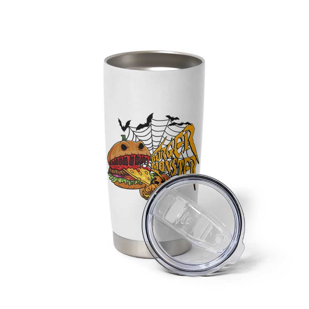 Halloween Burger Monster Tumbler Cup Scary Foodies