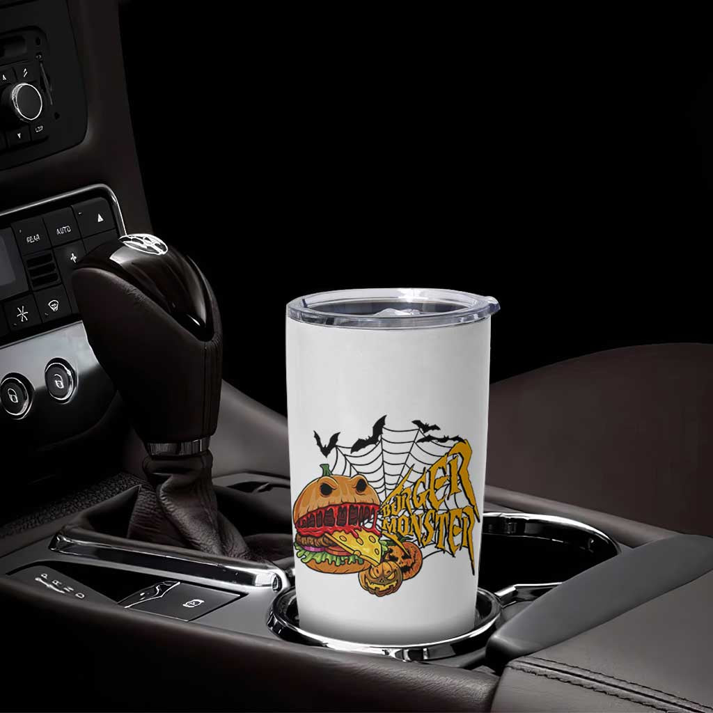 Halloween Burger Monster Tumbler Cup Scary Foodies