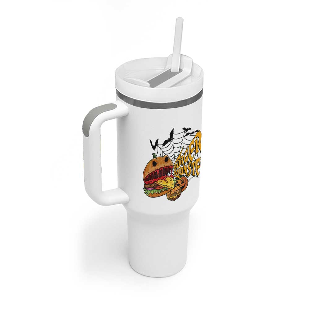 Halloween Burger Monster Tumbler With Handle Scary Foodies