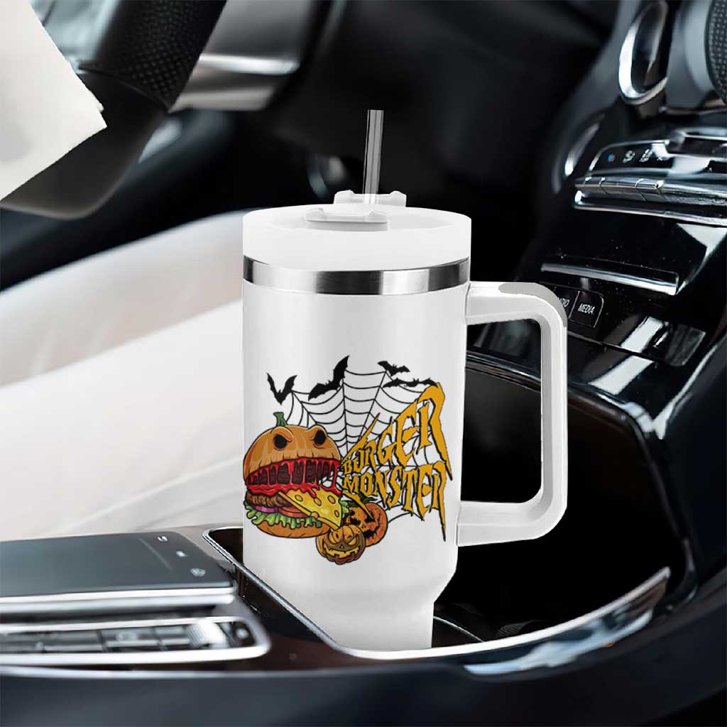 Halloween Burger Monster Tumbler With Handle Scary Foodies