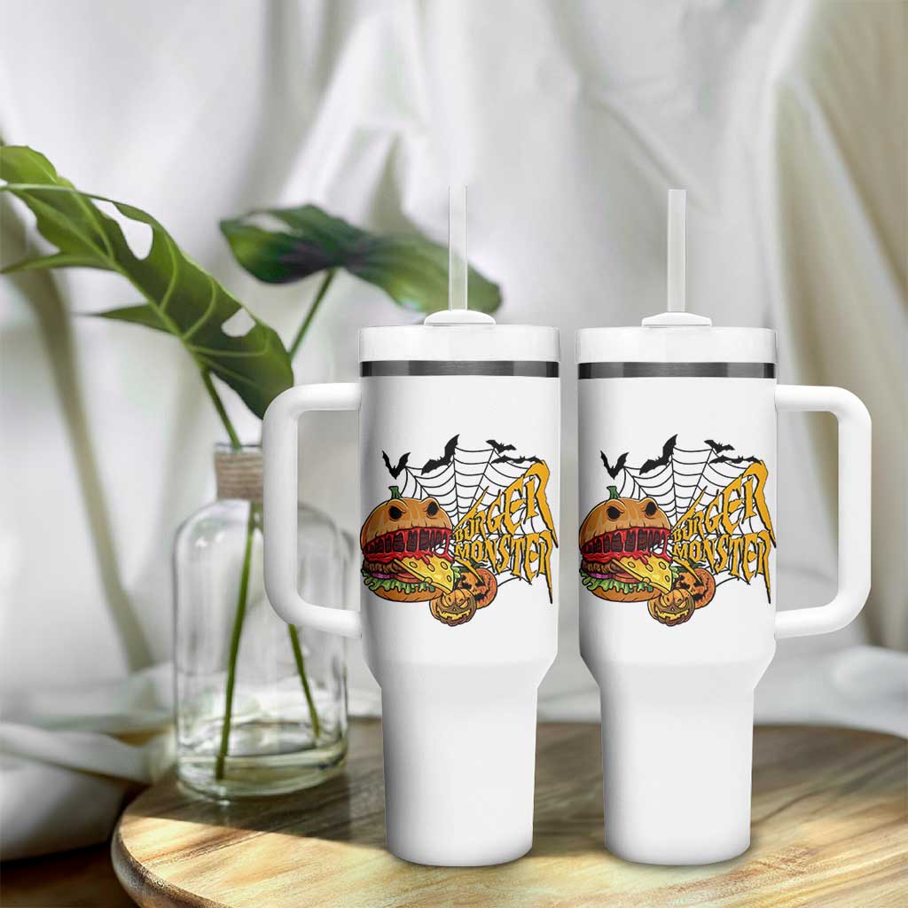 Halloween Burger Monster Tumbler With Handle Scary Foodies