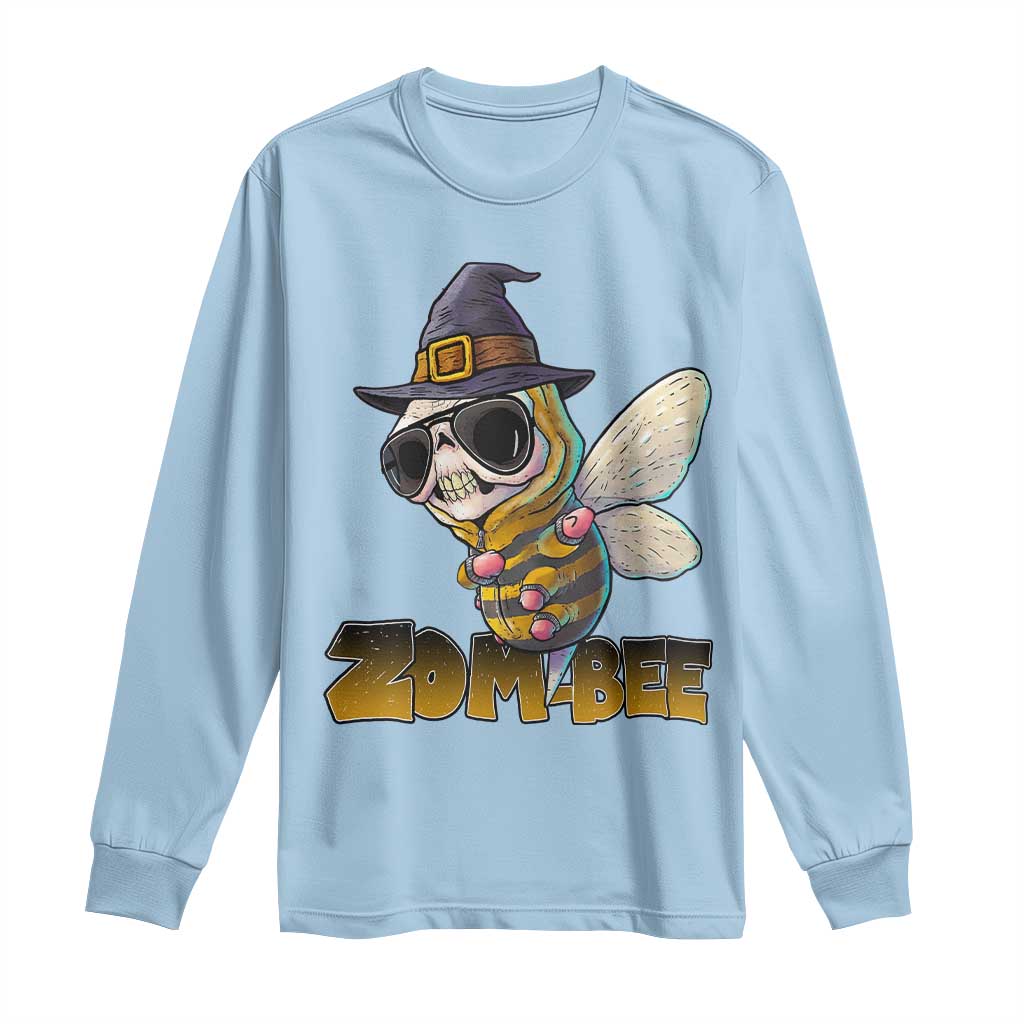 Halloween Zombie Bee Long Sleeve Shirt Zombee Funny Dabbing - Wonder Print Shop