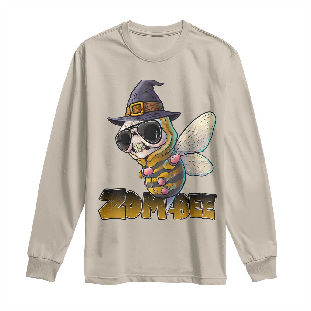 Halloween Zombie Bee Long Sleeve Shirt Zombee Funny Dabbing - Wonder Print Shop