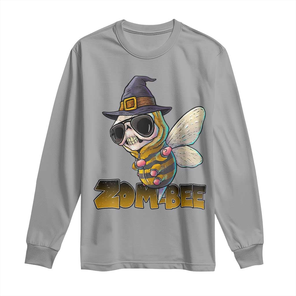 Halloween Zombie Bee Long Sleeve Shirt Zombee Funny Dabbing - Wonder Print Shop