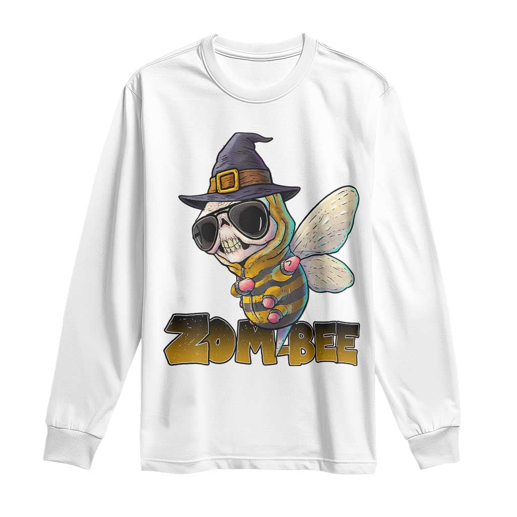 Halloween Zombie Bee Long Sleeve Shirt Zombee Funny Dabbing - Wonder Print Shop