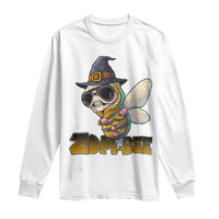 Halloween Zombie Bee Long Sleeve Shirt Zombee Funny Dabbing - Wonder Print Shop