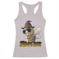 Halloween Zombie Bee Racerback Tank Top Zombee Funny Dabbing - Wonder Print Shop