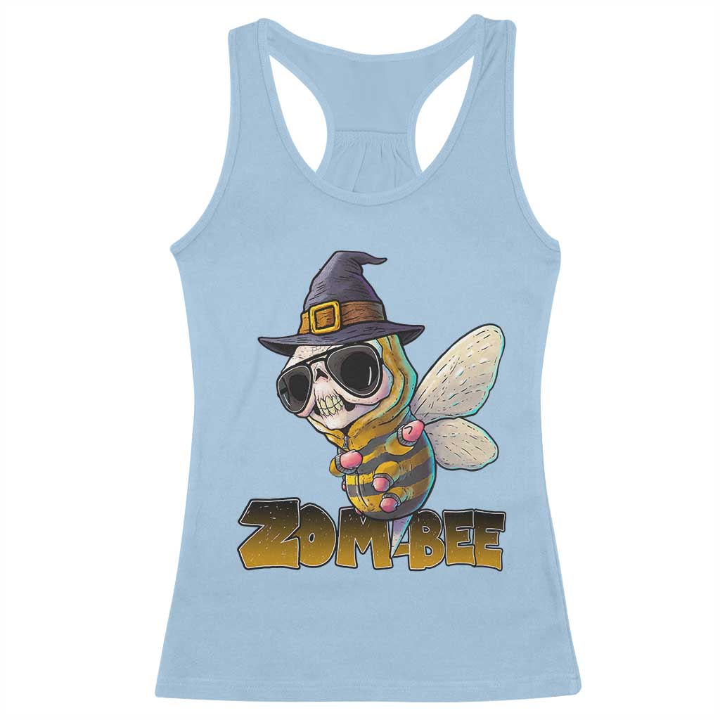 Halloween Zombie Bee Racerback Tank Top Zombee Funny Dabbing - Wonder Print Shop