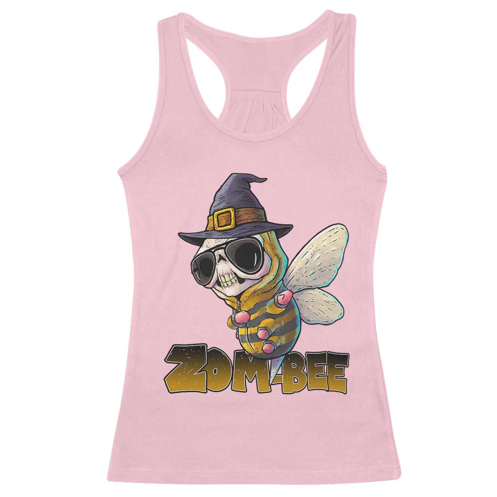 Halloween Zombie Bee Racerback Tank Top Zombee Funny Dabbing - Wonder Print Shop