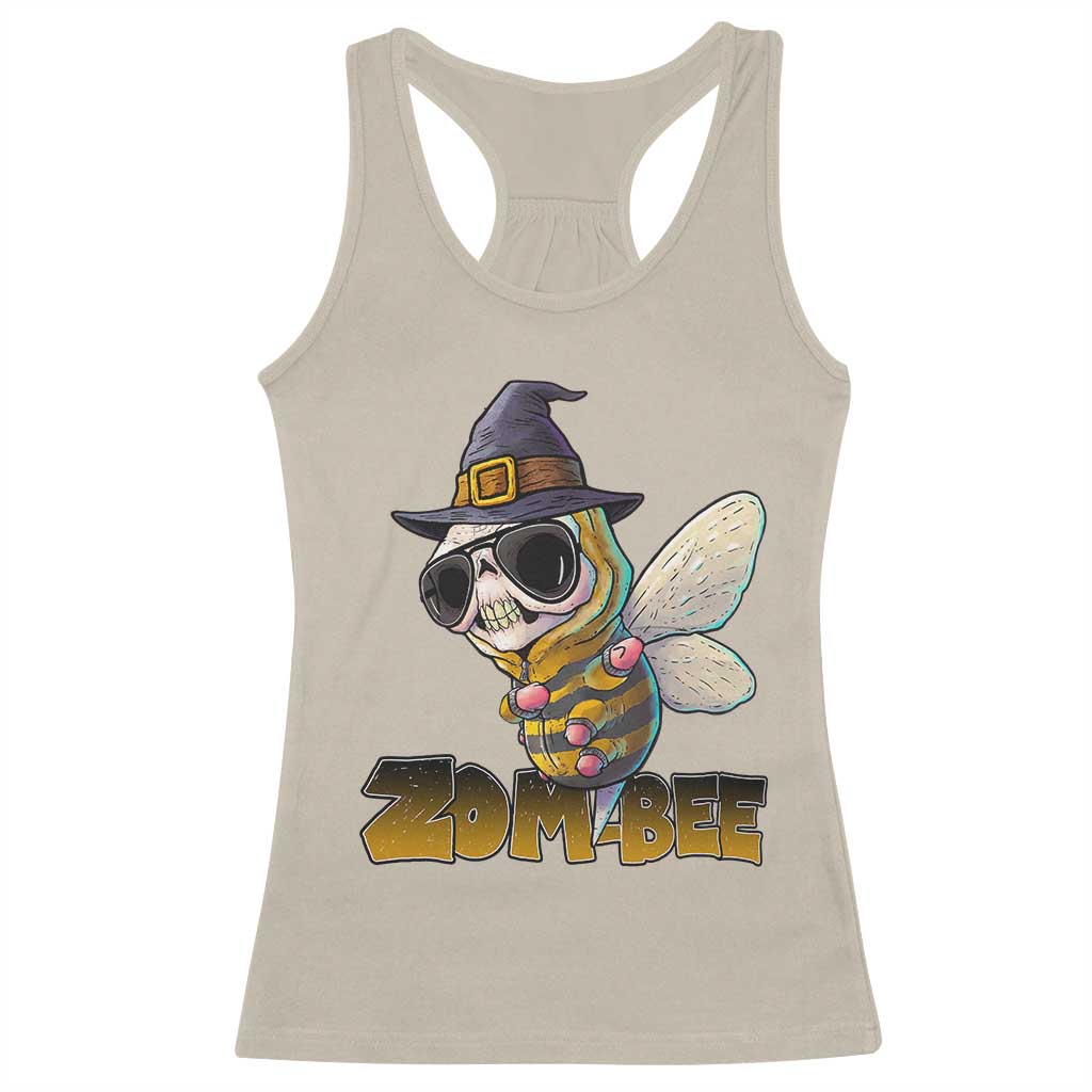 Halloween Zombie Bee Racerback Tank Top Zombee Funny Dabbing - Wonder Print Shop