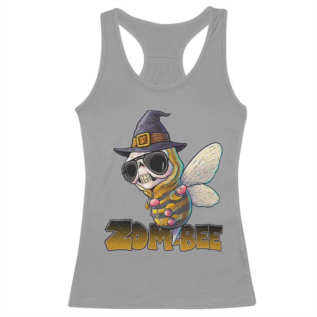 Halloween Zombie Bee Racerback Tank Top Zombee Funny Dabbing - Wonder Print Shop