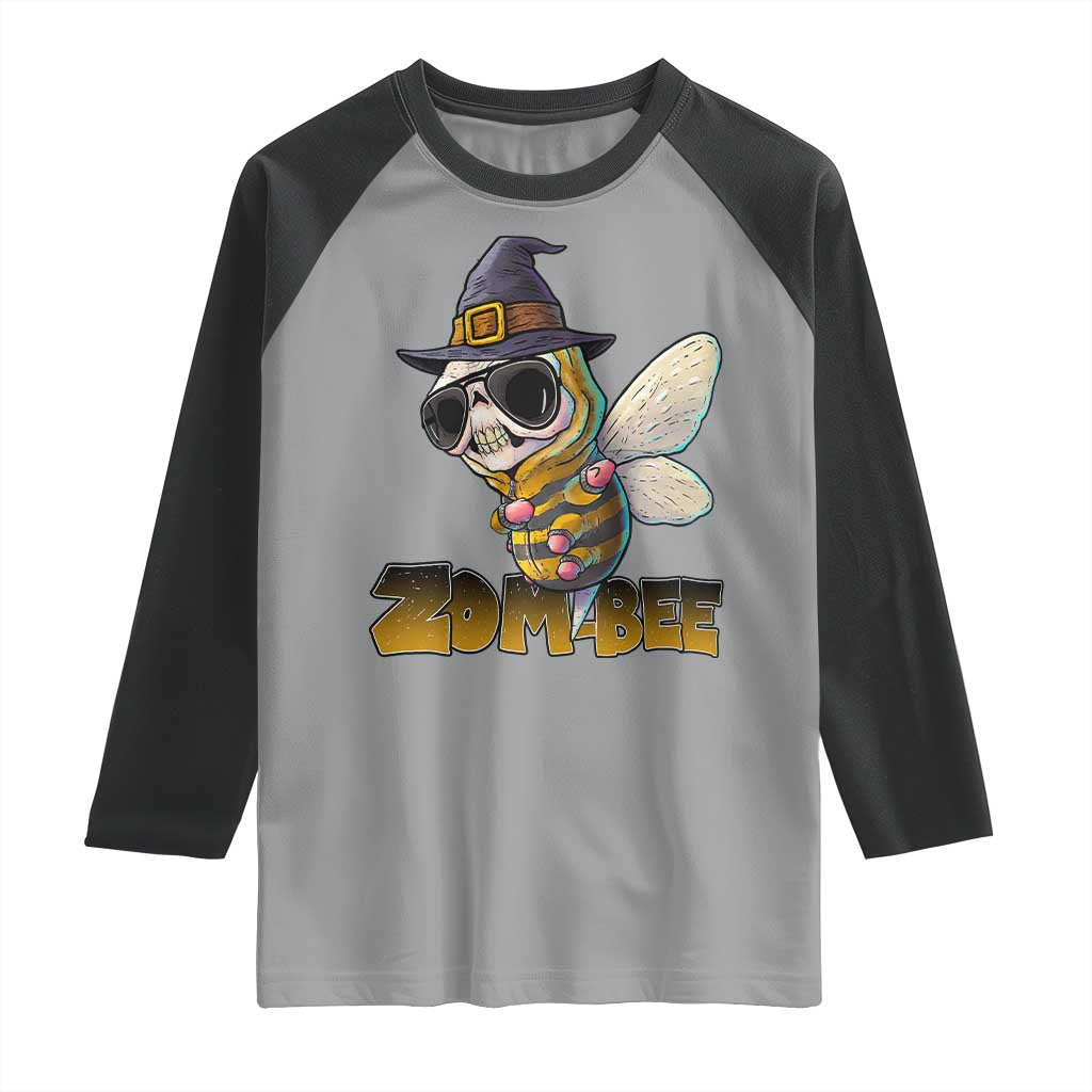 Halloween Zombie Bee Raglan Shirt Zombee Funny Dabbing - Wonder Print Shop