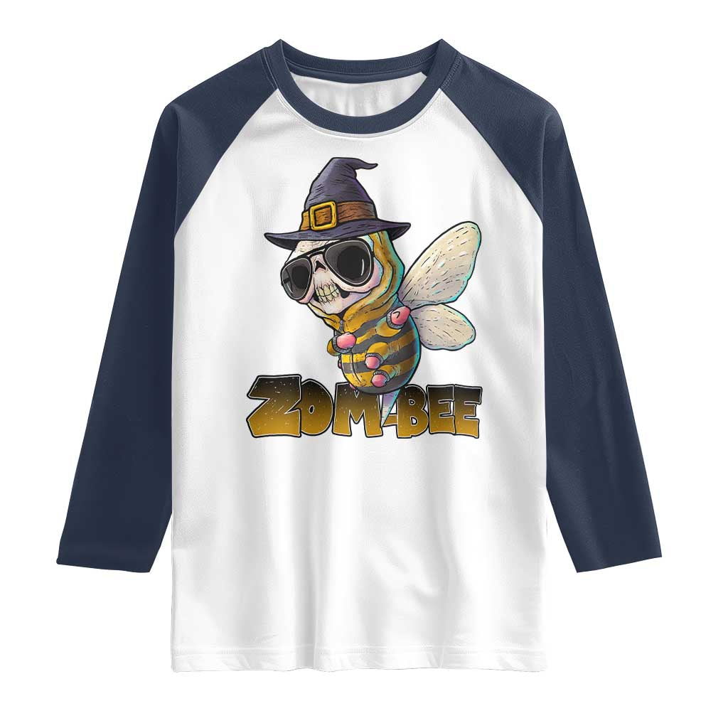 Halloween Zombie Bee Raglan Shirt Zombee Funny Dabbing - Wonder Print Shop