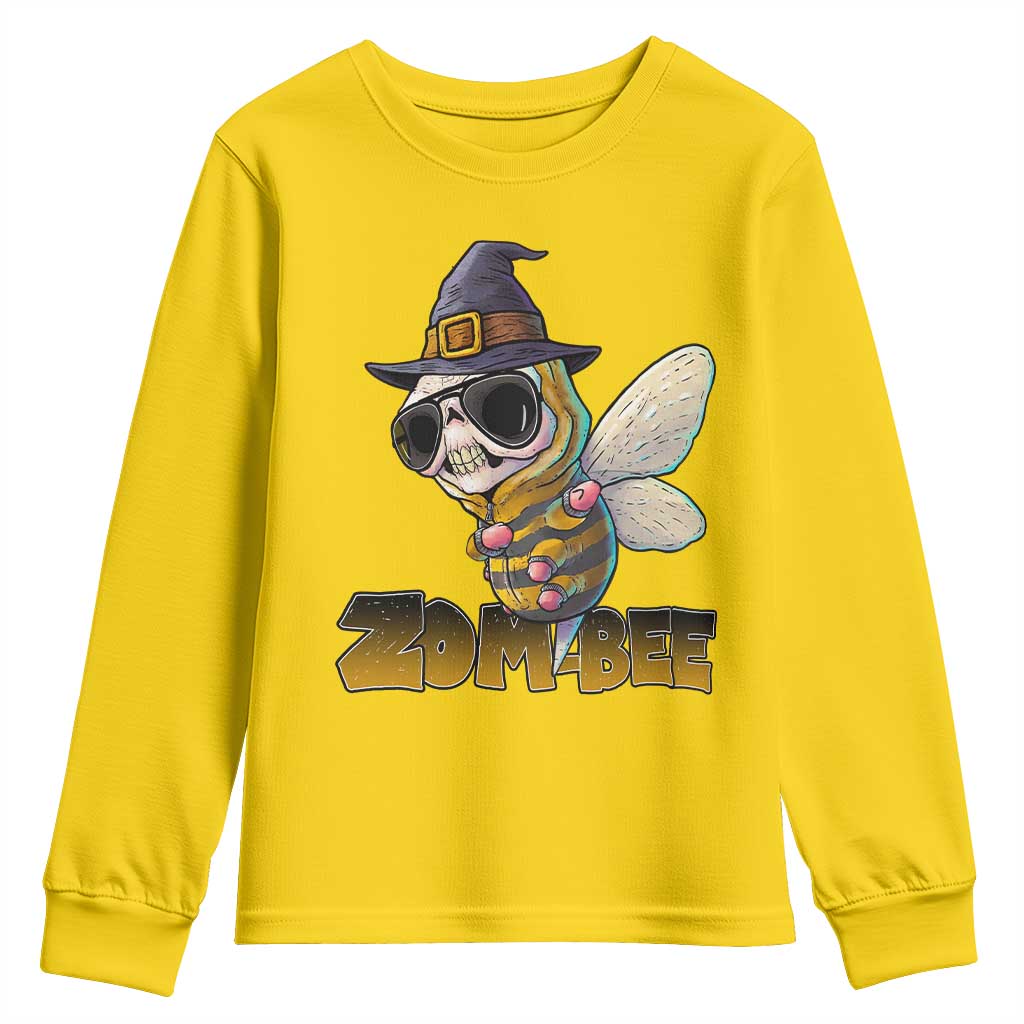Halloween Zombie Bee Youth Sweatshirt Zombee Funny Dabbing - Wonder Print Shop
