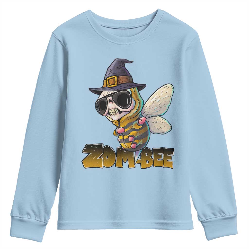 Halloween Zombie Bee Youth Sweatshirt Zombee Funny Dabbing - Wonder Print Shop