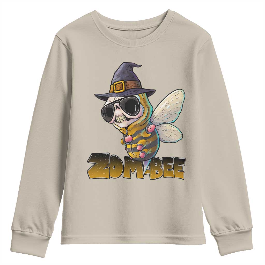 Halloween Zombie Bee Youth Sweatshirt Zombee Funny Dabbing - Wonder Print Shop