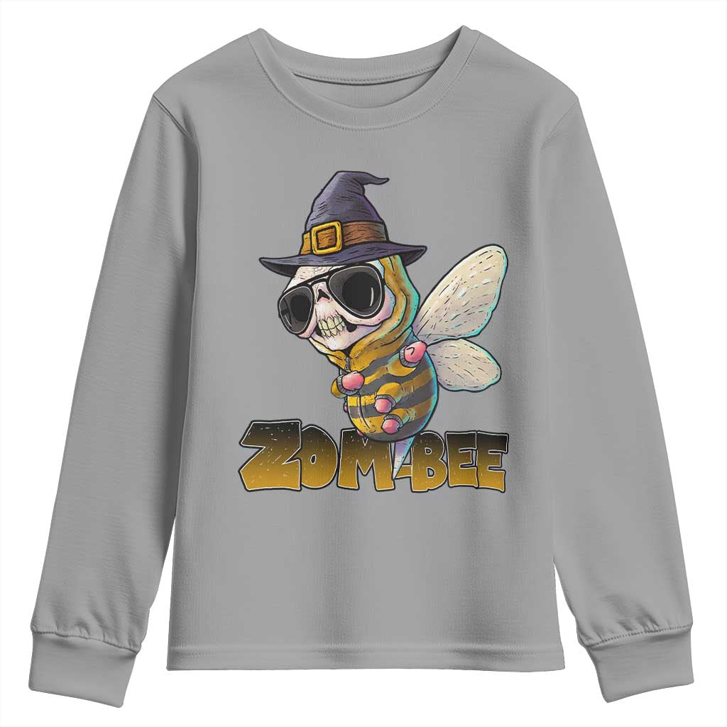 Halloween Zombie Bee Youth Sweatshirt Zombee Funny Dabbing - Wonder Print Shop