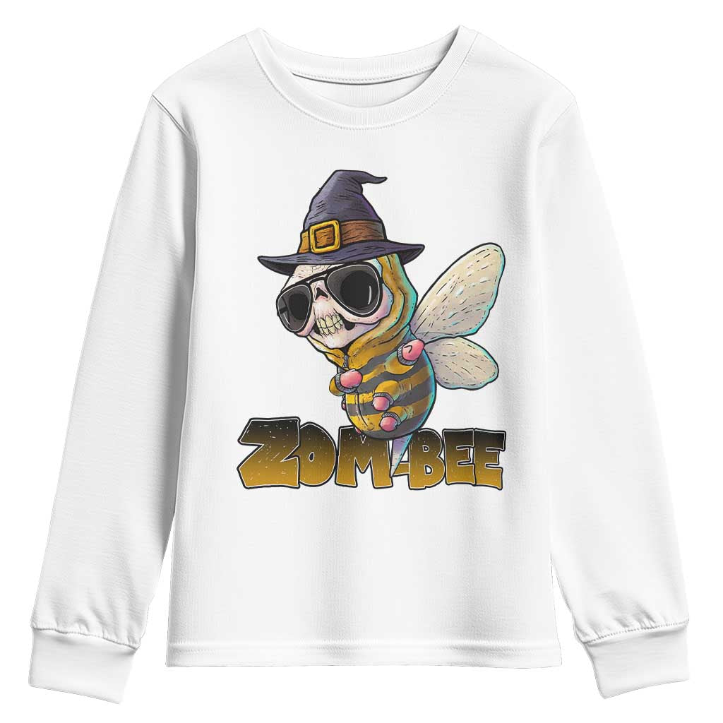 Halloween Zombie Bee Youth Sweatshirt Zombee Funny Dabbing - Wonder Print Shop
