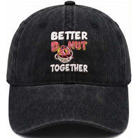 Donut Coffee Better Together Washed Cotton Baseball Cap Cute Sweet Dessert Valentine