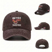 Donut Coffee Better Together Washed Cotton Baseball Cap Cute Sweet Dessert Valentine