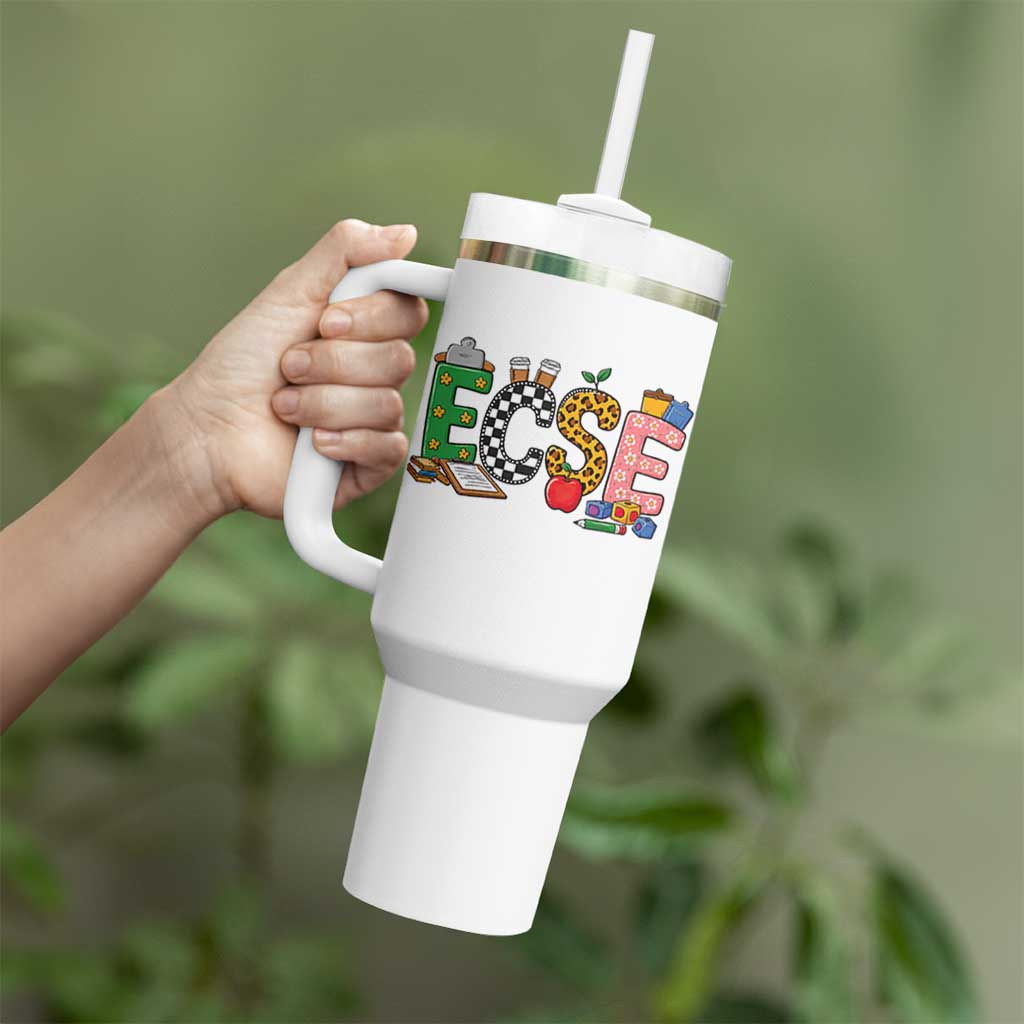 Early Childhood Special Education Teacher Tumbler With Handle ECSE Life